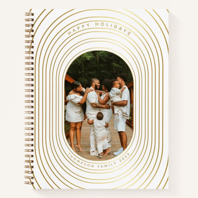 Carnet Gold White Photo Famille (Devant)