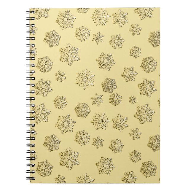 Carnet Golden 3-d snowflakes on a gold background (Devant)