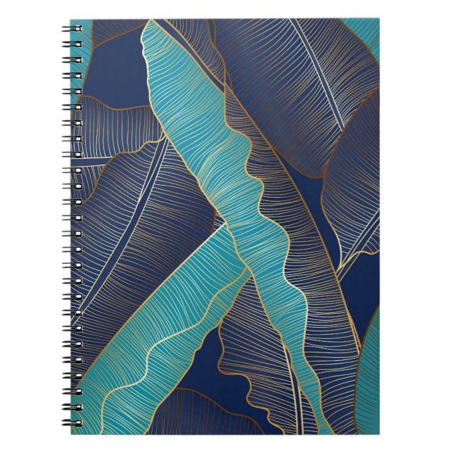 Carnet Golden Banana Leaf : Motif de luxe. (Devant)