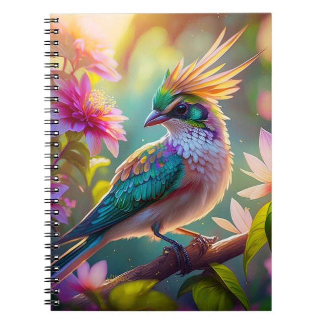 Carnet Golden Crested Green Headed Finch Imaginaire Oisea (Devant)