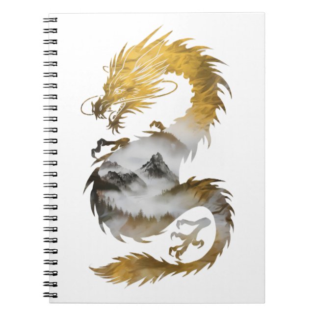 Carnet Golden Dragon Nebula Élégance mystique (Devant)