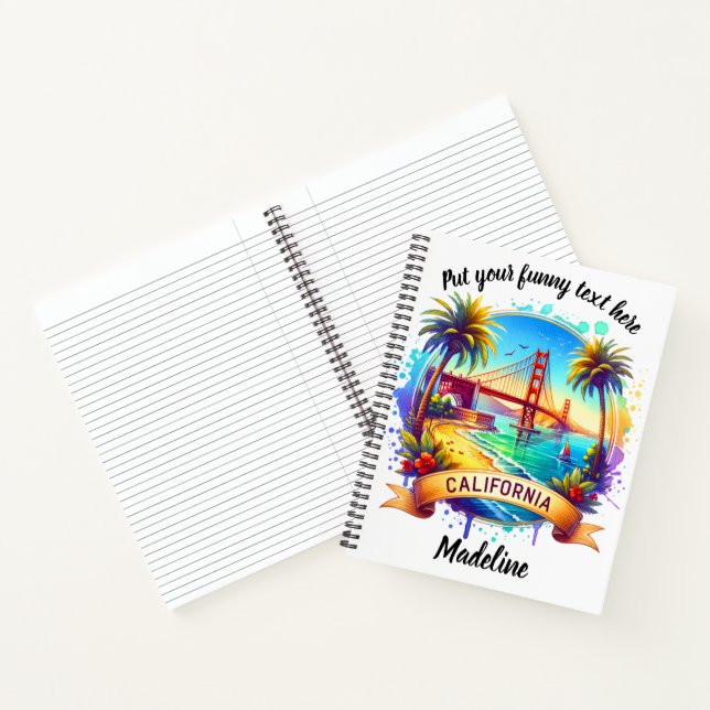 Carnet Golden Gate Bridge au bord de la plage au coucher  (Intérieur)