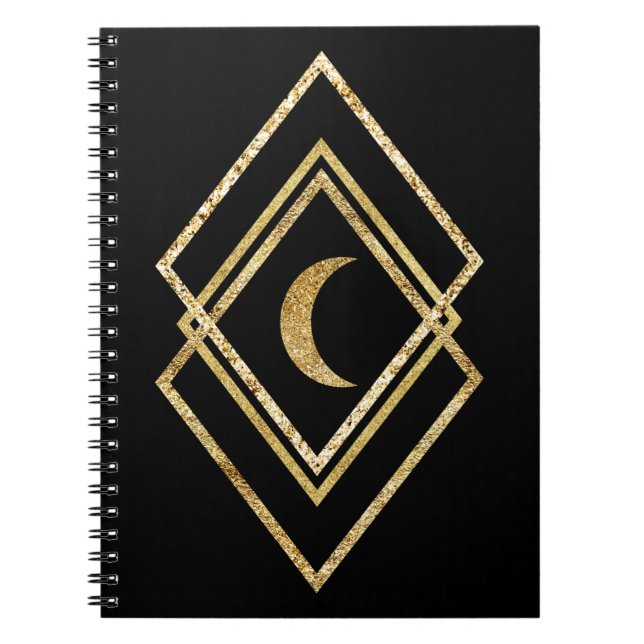 Carnet Golden Geometric With Moon (Devant)