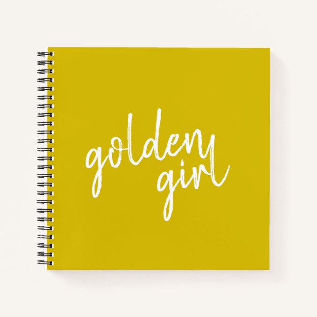 Carnet Golden Girl | Script Gold moderne (Devant)