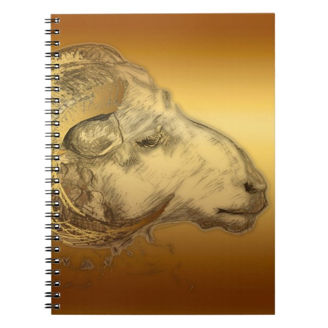 Carnet Golden Ram Year Chinese Zodiac Aries Notebook (Devant)