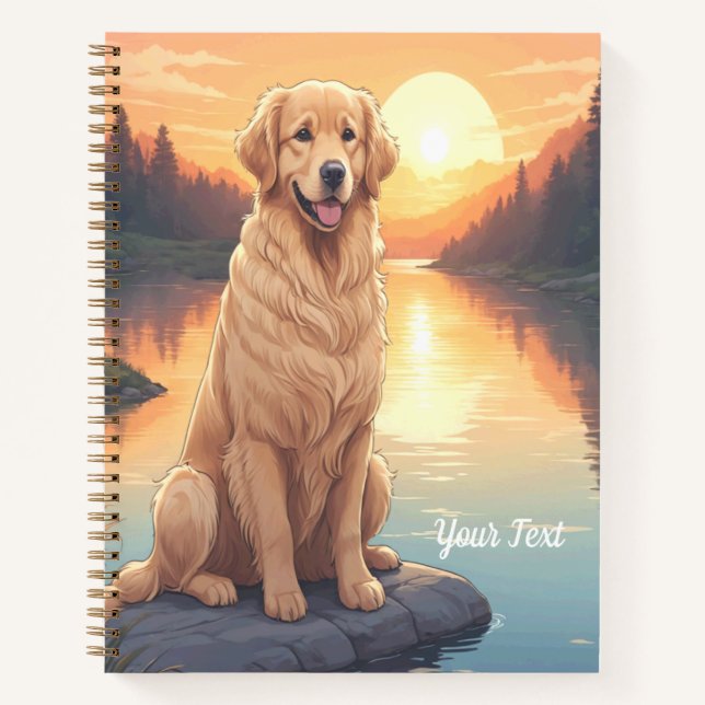 Carnet Golden Retriever au bord du lac (Devant)