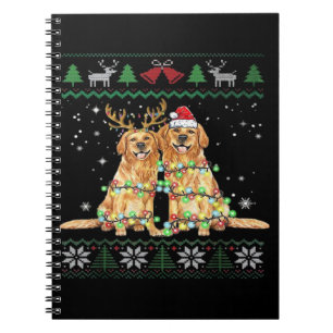 Carnet Golden retriever Chien de Noël laid Drôle de Noël