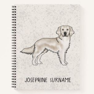 Carnet Golden Retriever crème anglaise Nom personnalisé