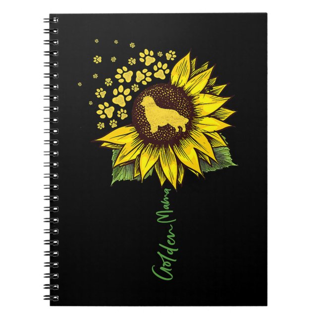 Carnet Golden Retriever Goldie Chien Golden Mom Sunflower (Devant)