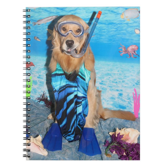 Carnet Golden retriever Snorkeler (Devant)