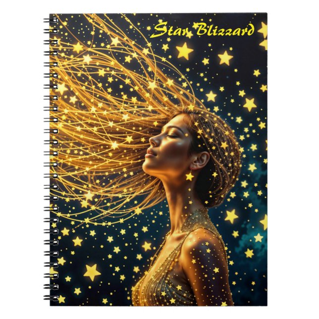 Carnet Golden stardust mode beauté fille ciel brillant (Devant)
