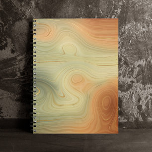 Carnet Golden Strata Pêche Brûlée Orange Vert Agate