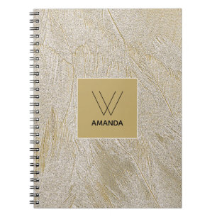 Carnet Golden Swan Feathers Monogram Notebook