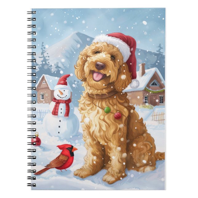 Carnet Goldendoodle Merveilleux Noël Joyeux Noël (Devant)