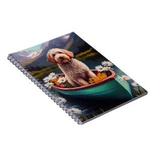 Carnet Goldendoodle sur une pagaie : Une aventure pittore
