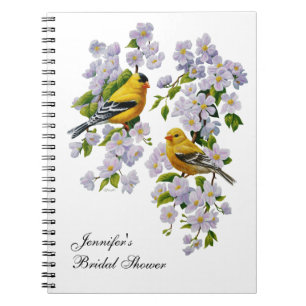 Carnet Goldfinch Oiseaux & Fleurs U-Pick Couleur Arrière 