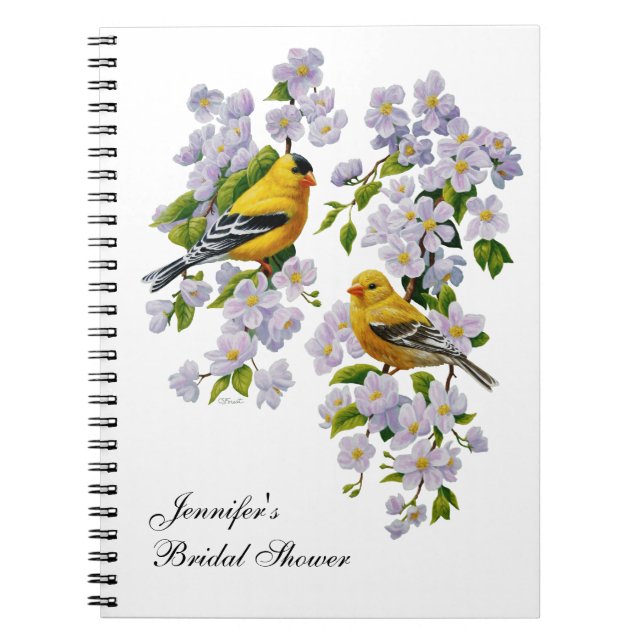 Carnet Goldfinch Oiseaux & Fleurs U-Pick Couleur Arrière  (Devant)