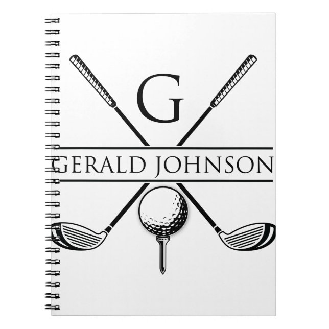 Carnet Golf Design Monogramme Modèle (Devant)