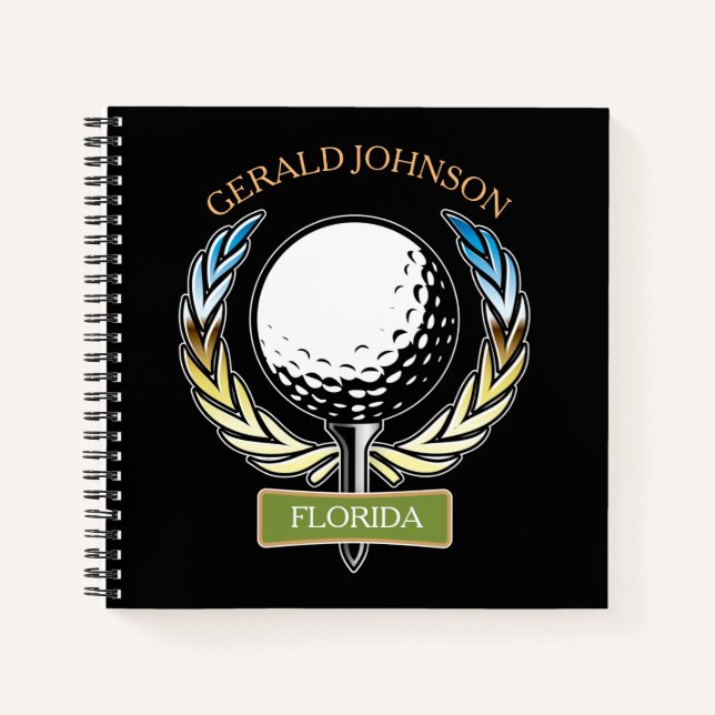 Carnet Golf Design Monogramme Modèle de golf (Devant)