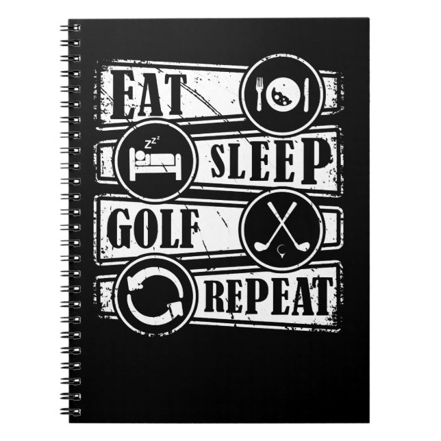 Carnet Golf Eat Sleep Golf Repeat 651 golfeur (Devant)