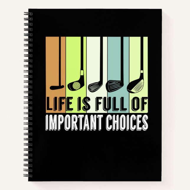 Carnet Golf Funny Life Choices Clubs (Devant)