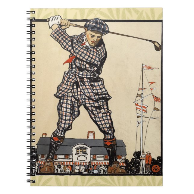 Carnet Golf Golfer Vintage Golf antique (Devant)