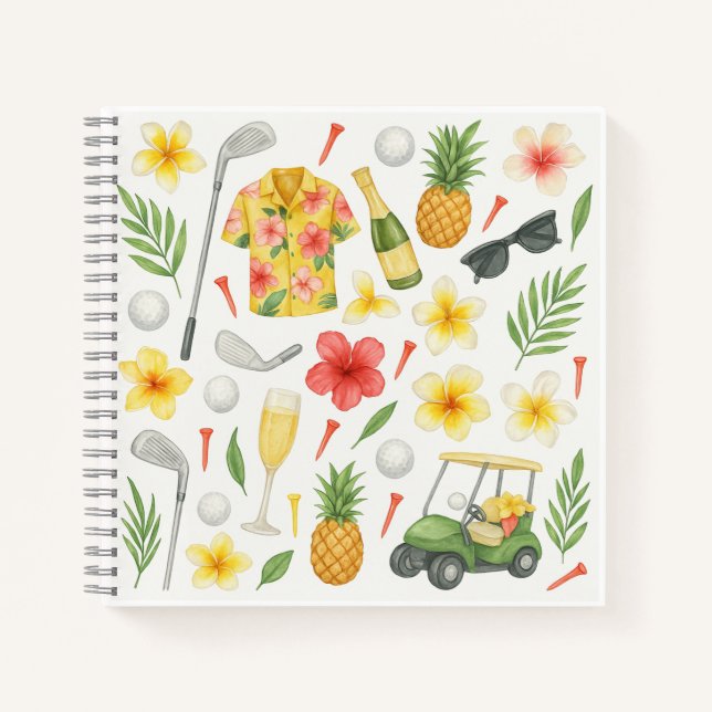 Carnet Golf Hawaiian thème pour Golfer (Devant)