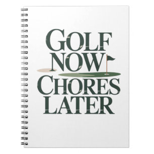 Carnet Golf Maintenant Corvées Plus Tard Humour Rétro Gol