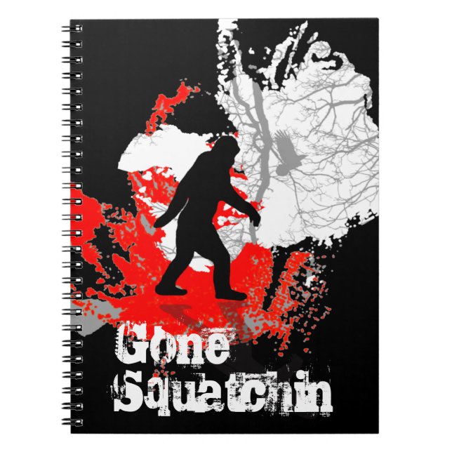 Carnet Gone Squatchin, noir bigfoot (Devant)