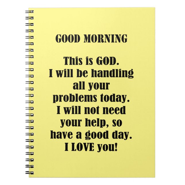 Carnet Good Morning From God (personalize) (Devant)
