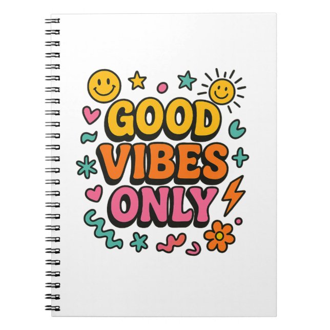 Carnet Good Vibes uniquement - Funky Retro (Devant)
