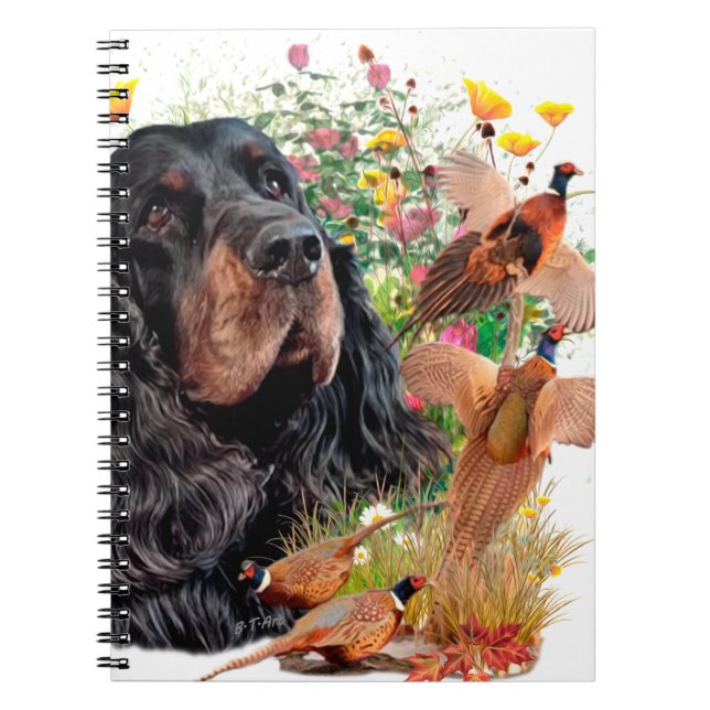 Carnet Gordon Setter, Chasse de canard Tapestry Poster Th (Devant)