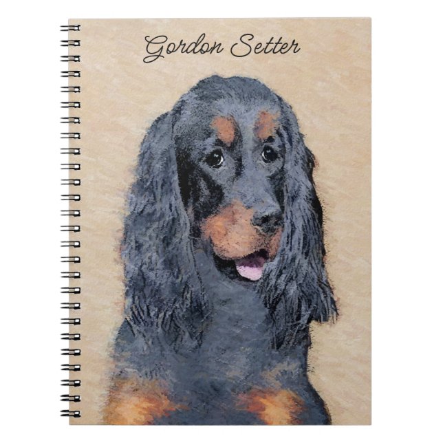 Carnet Gordon Setter Peinture - Joli art original chien (Devant)