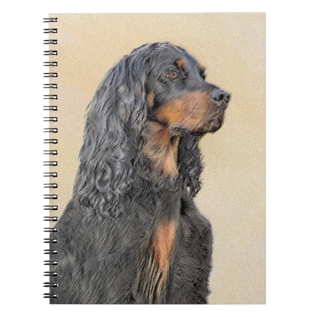 Carnet Gordon Setter Peinture - Joli art original chien (Devant)