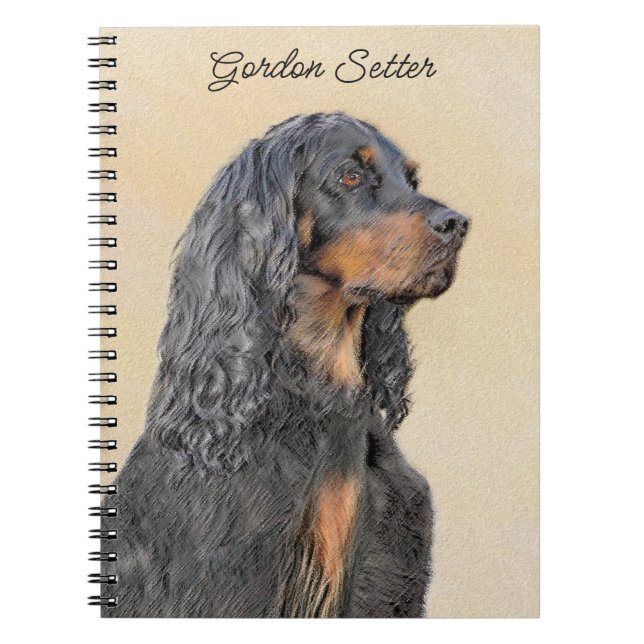 Carnet Gordon Setter Peinture - Joli art original chien (Devant)