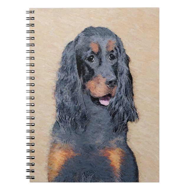 Carnet Gordon Setter Peinture - Joli art original chien (Devant)
