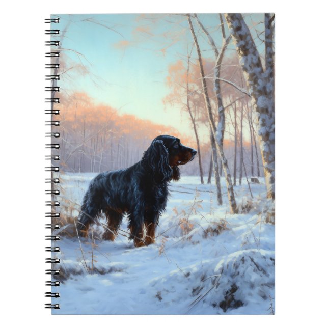 Carnet Gordon Setter Qu'il neige Noël (Devant)