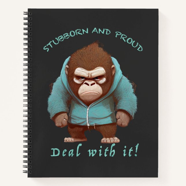 Carnet Gorilla Têtu Devoir Avec Elle Mignonne Adorable Dr (Devant)