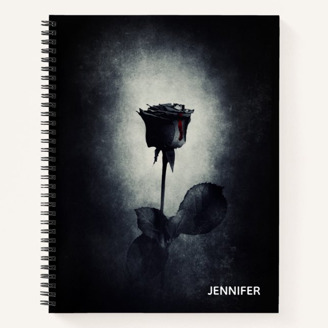 Carnet Goth Black Rose Dripping Blood (Devant)
