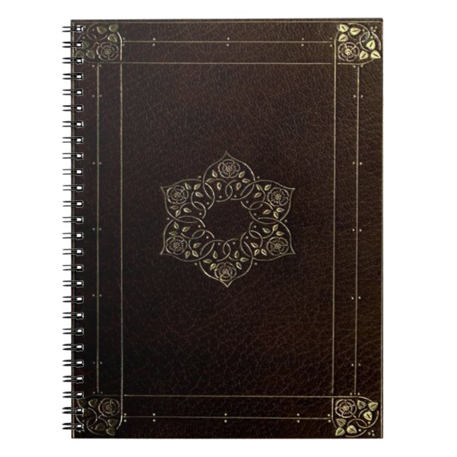 Carnet Goth en cuir de feuille d'or (Devant)