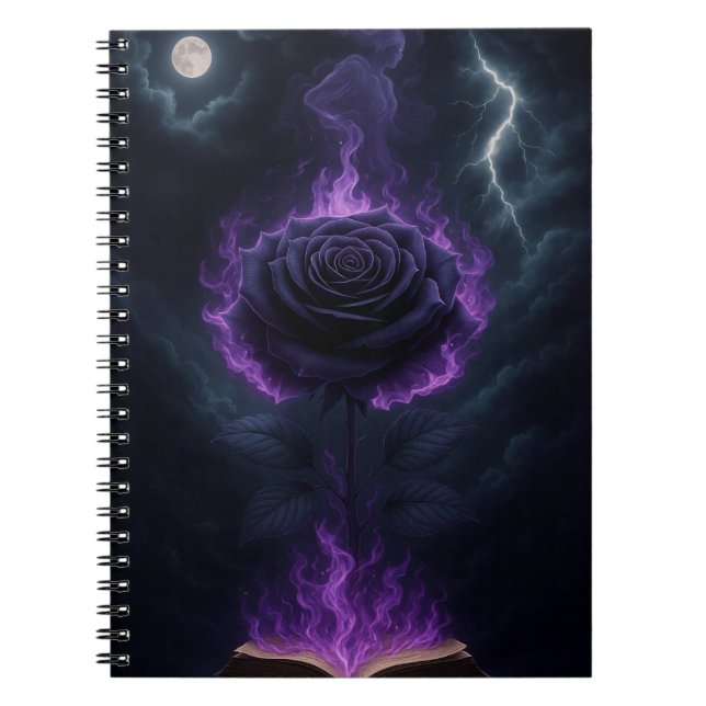 Carnet Goth Flame Rose (Devant)