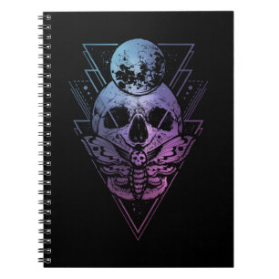 Carnet Goth Moon Crâne gothique Wicca Croissant Mois lun