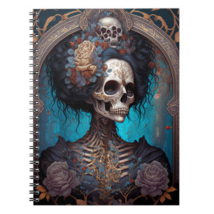 Carnet Goth Skeleton Skull Woman Gothique