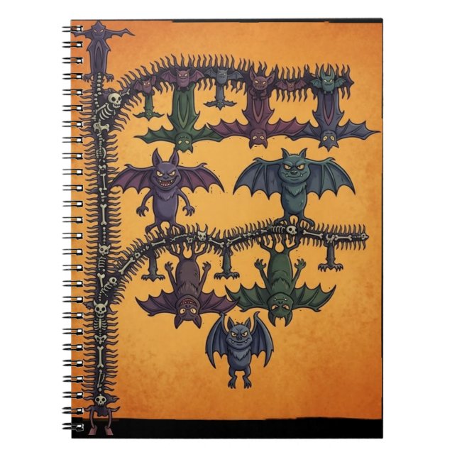 Carnet Gothic Interlocking Bats Halloween Notebook (Devant)