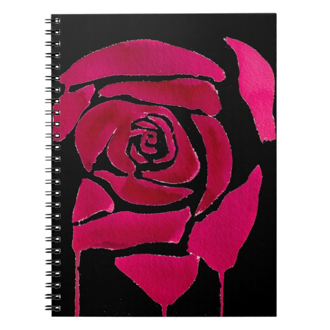Carnet Gothique abstrait rose aquarelle art original (Devant)