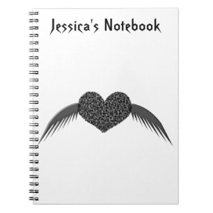 Carnet Gothique aimer coeur d'amour personnalisable Carne