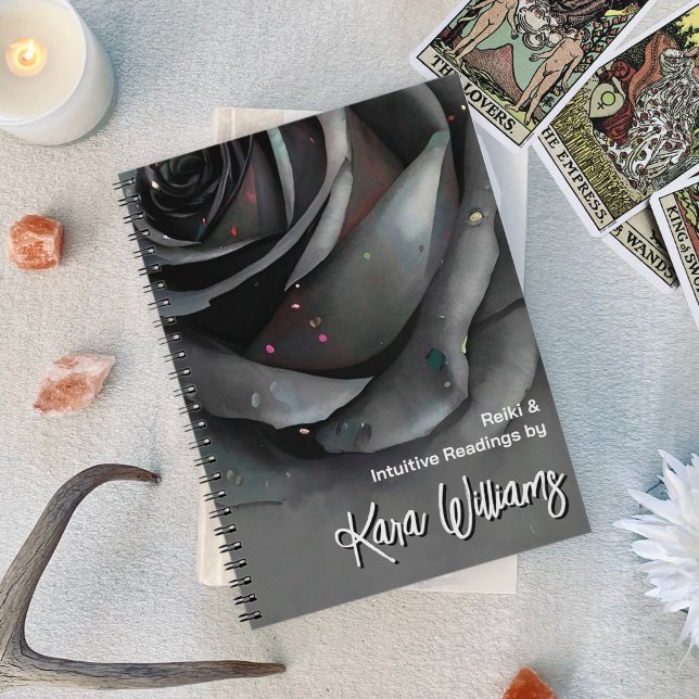 Carnet Gothique Grey Rose Dark Floral Psychic sorcier Tar (Gothic Grey Rose Dark Floral Psychic Witch Tarot Notebook)