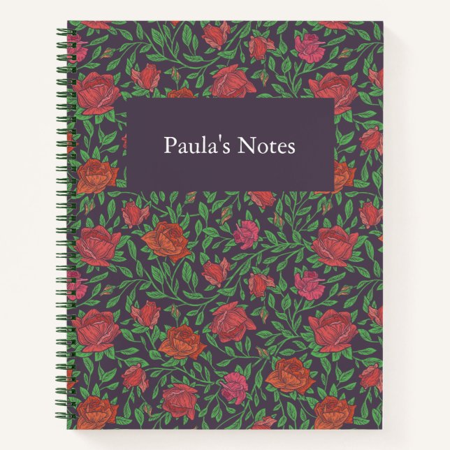 Carnet Gothique Victorien Roses Rouges & Fuchsia Parfaite (Devant)
