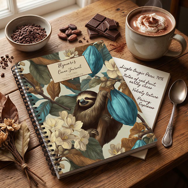 Carnet Goûter au Chocolat de Paresseux Cacao Turquoise (Créateur téléchargé)