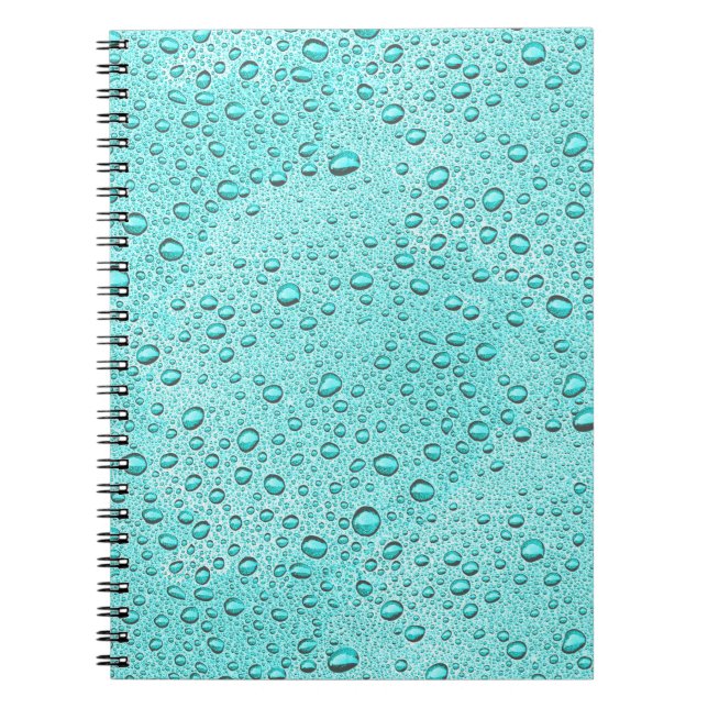 Carnet gouttelettes d'eau aquamarines (Devant)